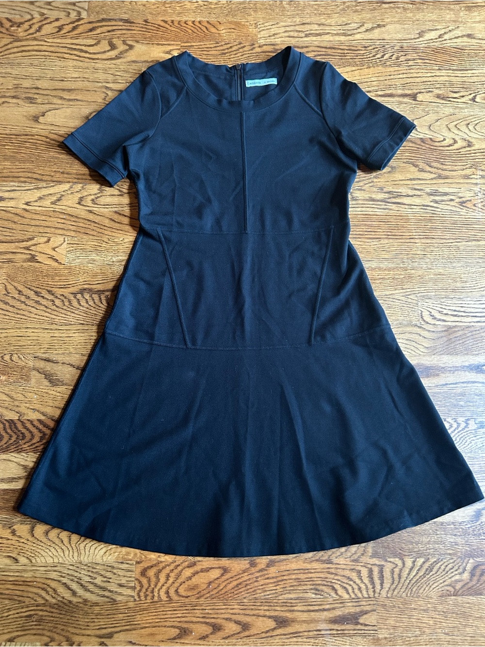 Athleta Black Athleisure Fit & Flare Dress Medium | Sporty Chic - Picture 2 of 6